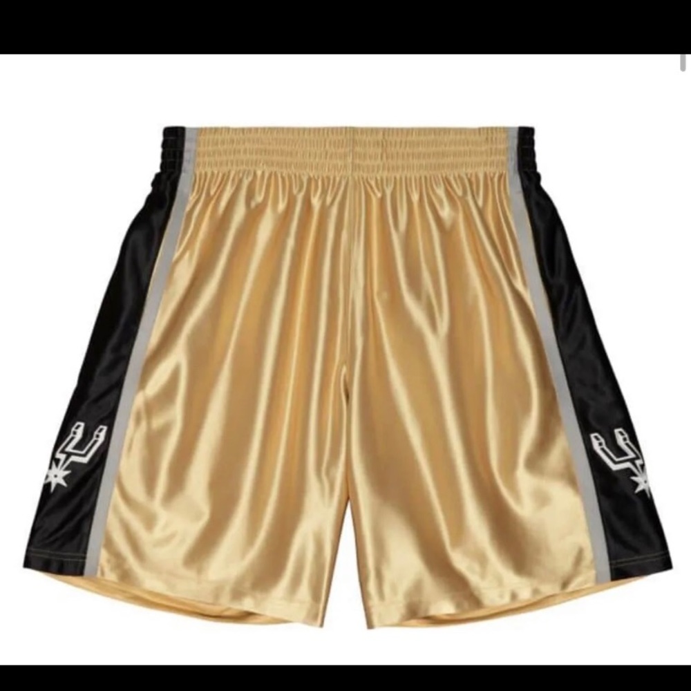 San Antonio Spurs Mitchell & Ness NBA Jersey ShortGold 75th Anniv new